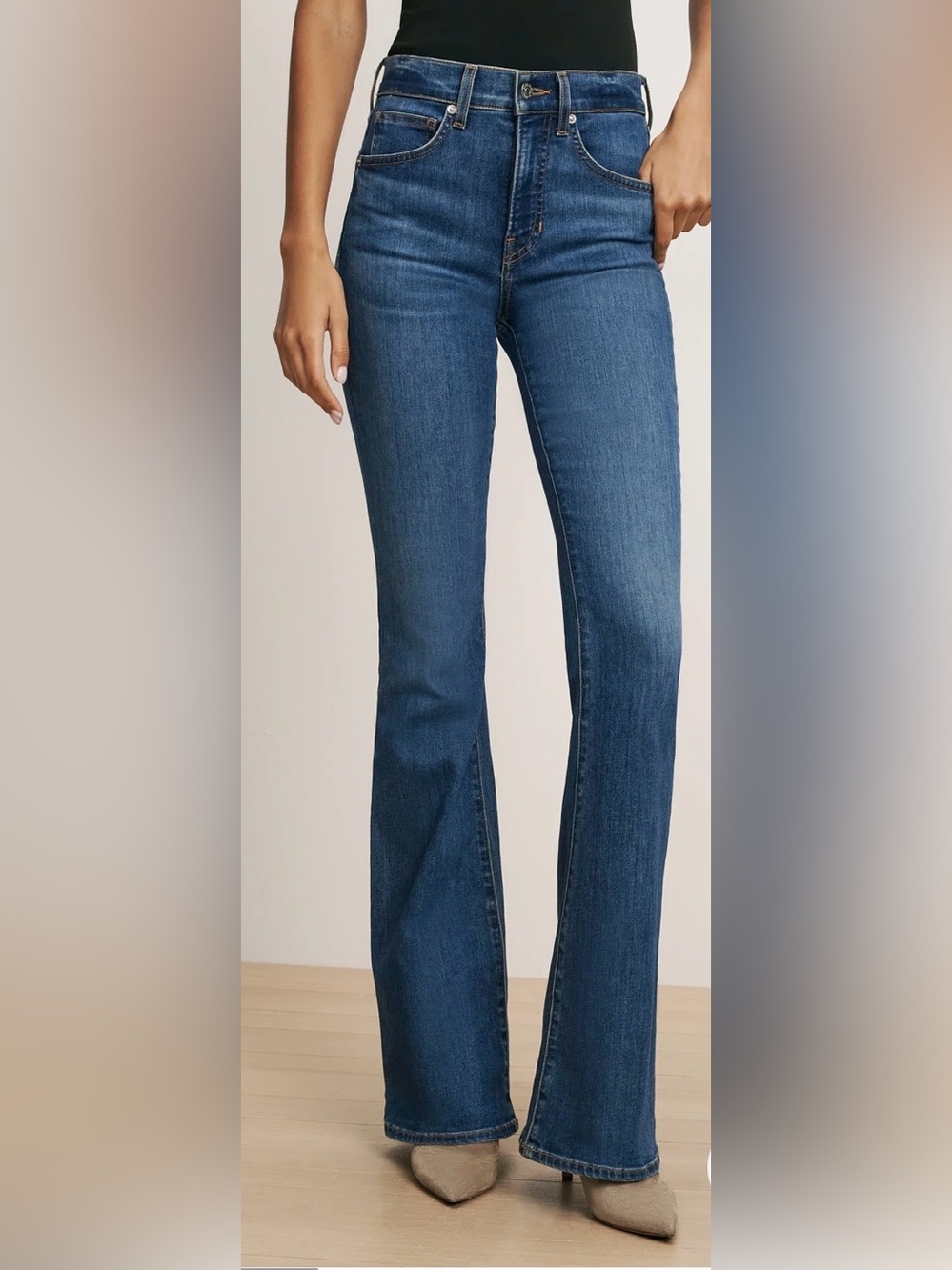 Veronica Beard Beverly High Rise Skinny Flare Jeans, Bright Blue Wash, Sz 27